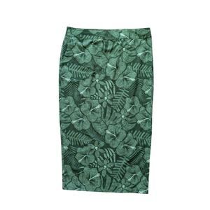 ipSkirt Hawaii Maui Wrap Skirt Length 4  XL Green Floral Beachy Surf Quick-dry